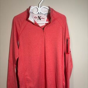Robert Graham Red and White Quarter-Zip Pullover